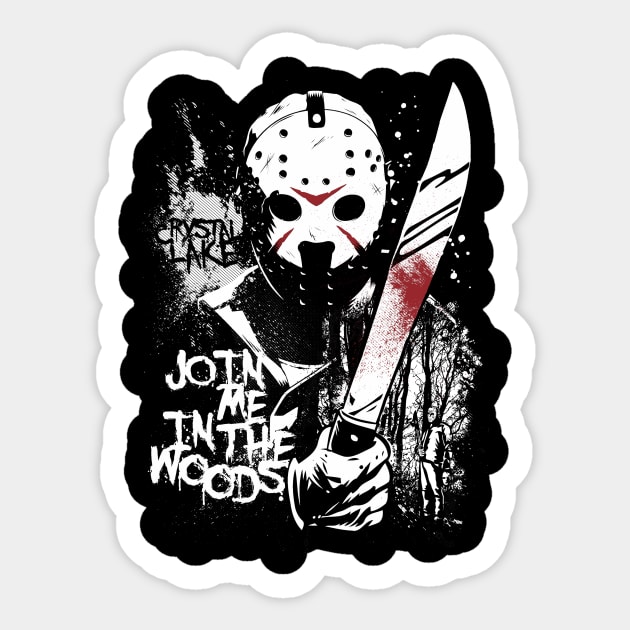 Join Me in The Woods Sticker by Arinesart